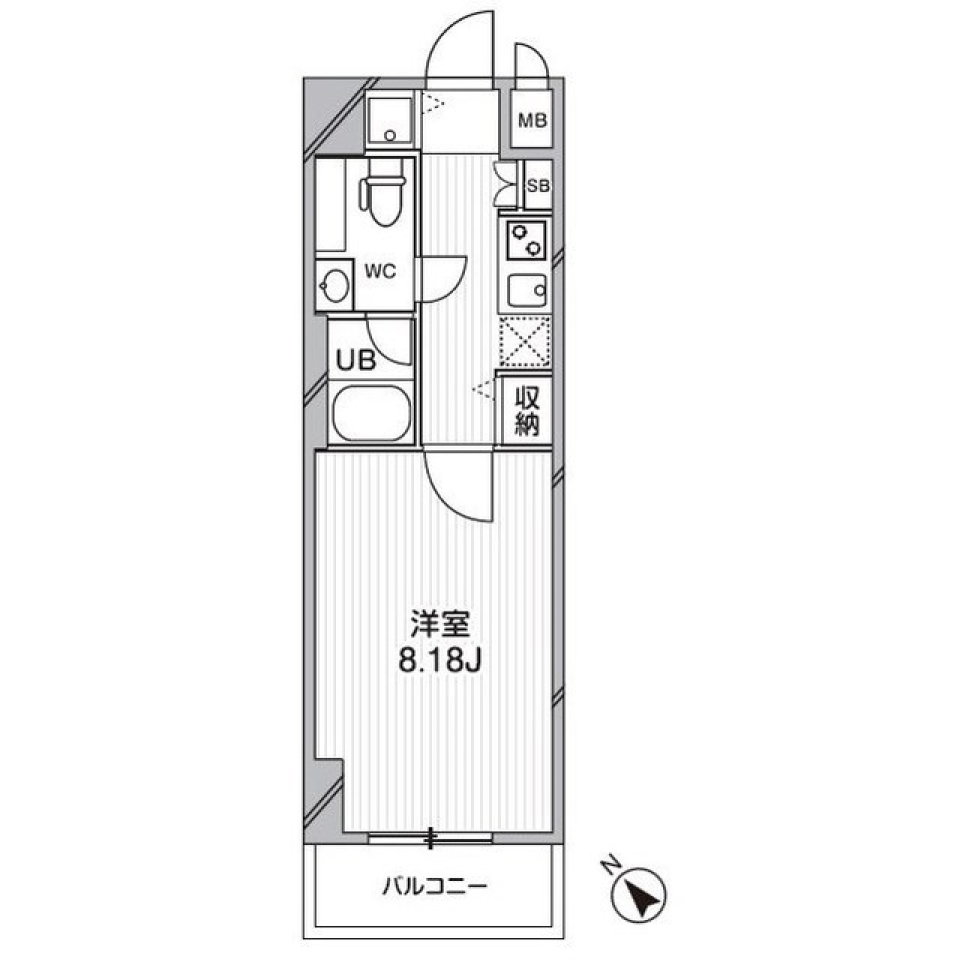 駅近1Kで快適な東京LIFEの間取り図