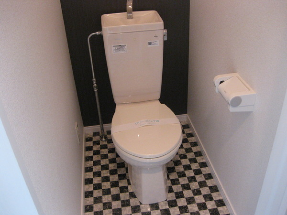 トイレもカジュアルな柄。可愛いすぎませんか！？