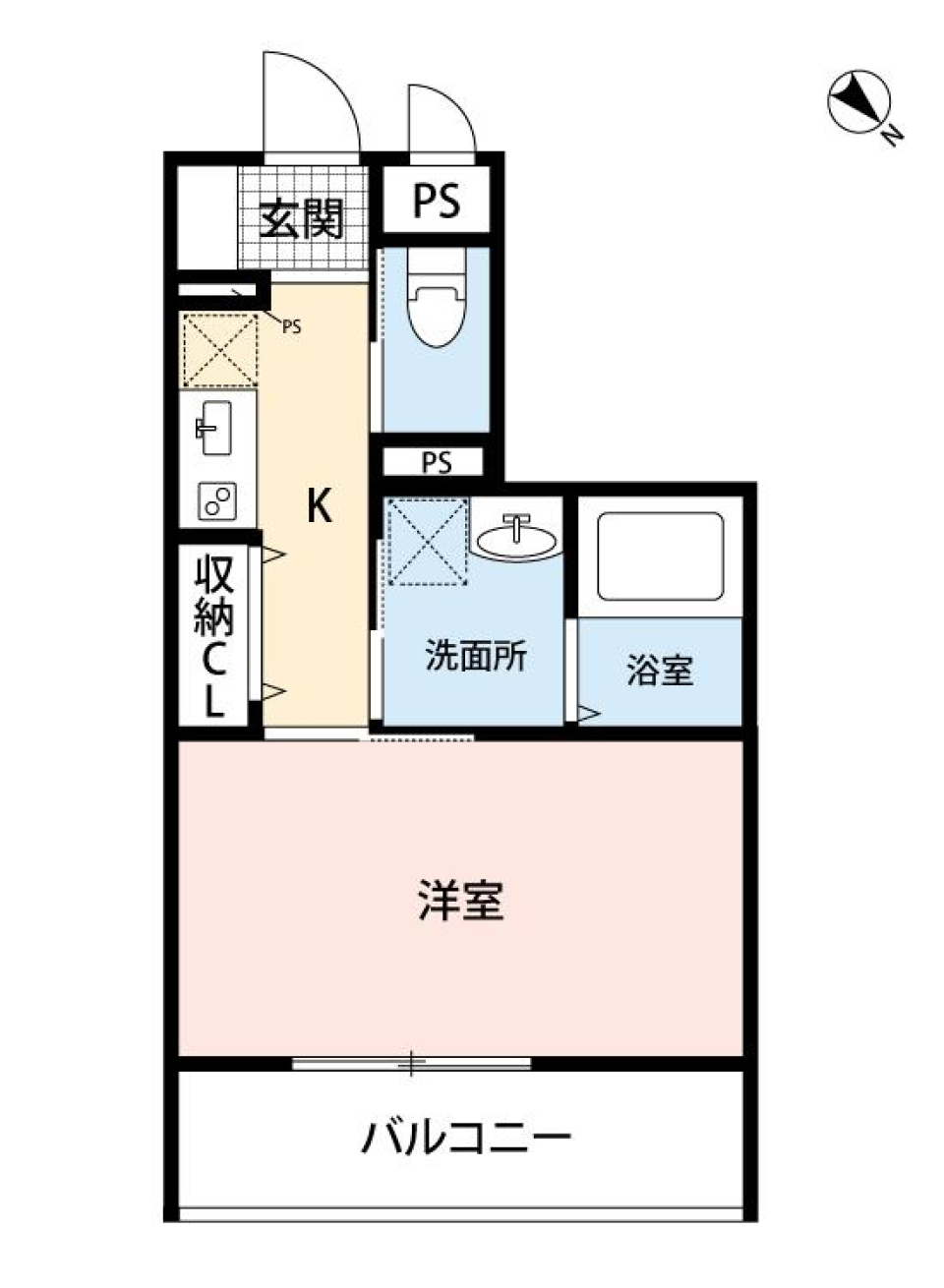 板橋区のコンパクトルームの間取り図