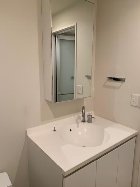 独立洗面台はトイレと併設されています。