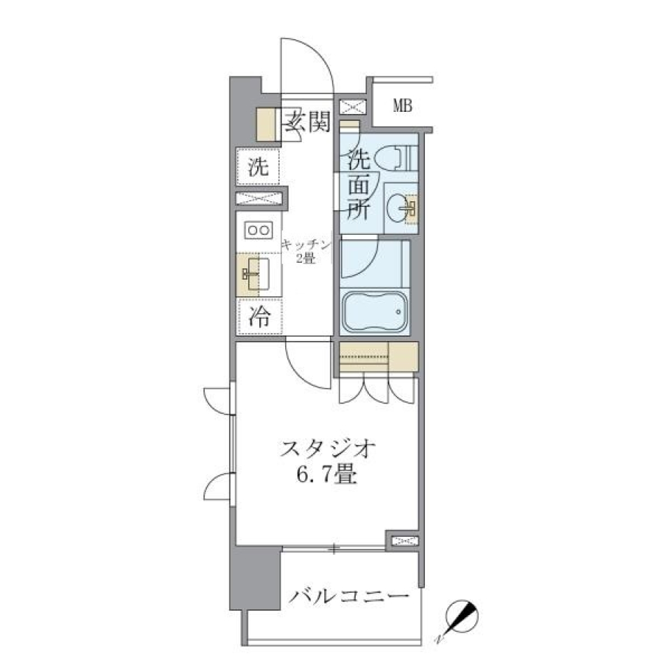 コンパクトでシャレた空間の間取り図