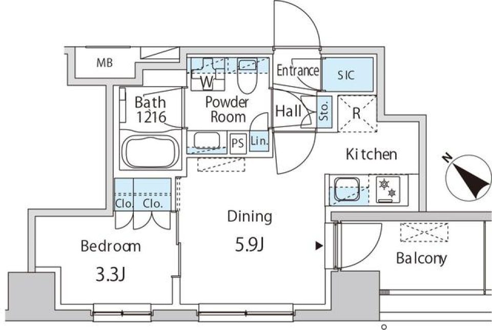 白に包まれるの間取り図