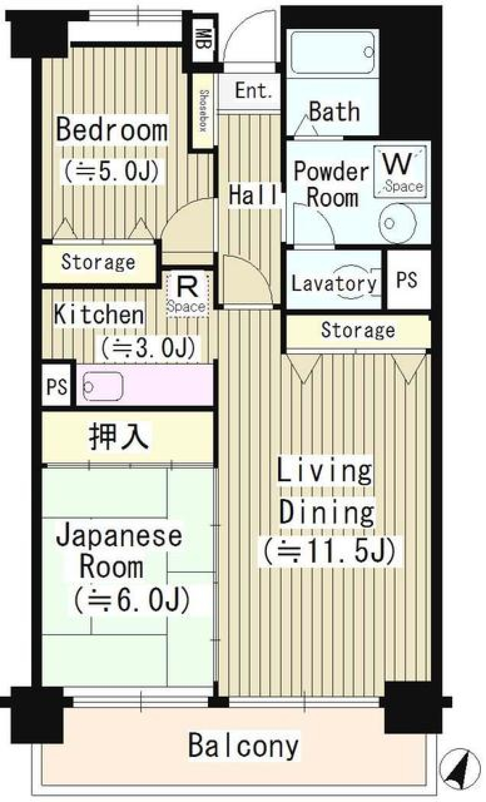 伝統と現代が調和する家族の空間の間取り図