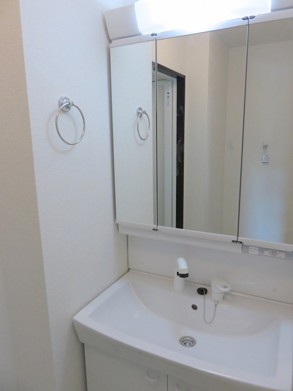 洗面は3面鏡です