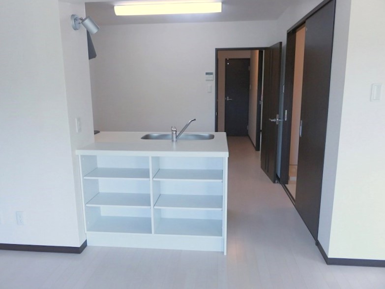 キッチン裏は収納できるようになっています