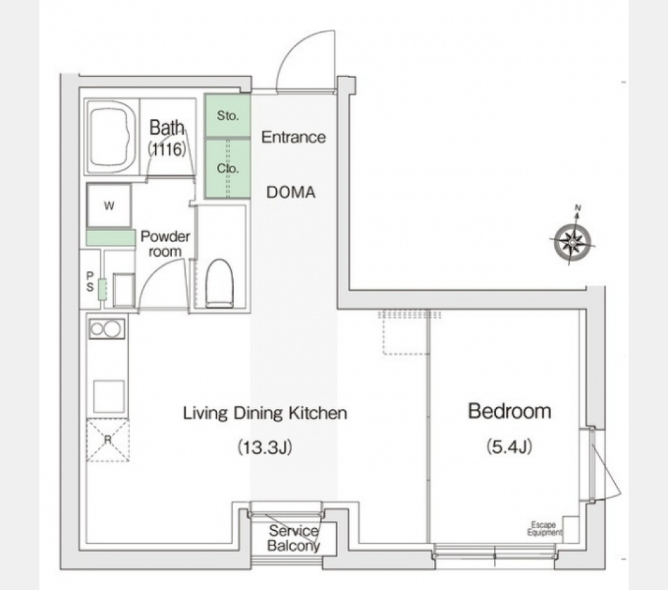 通り土間のある暮らしの間取り図