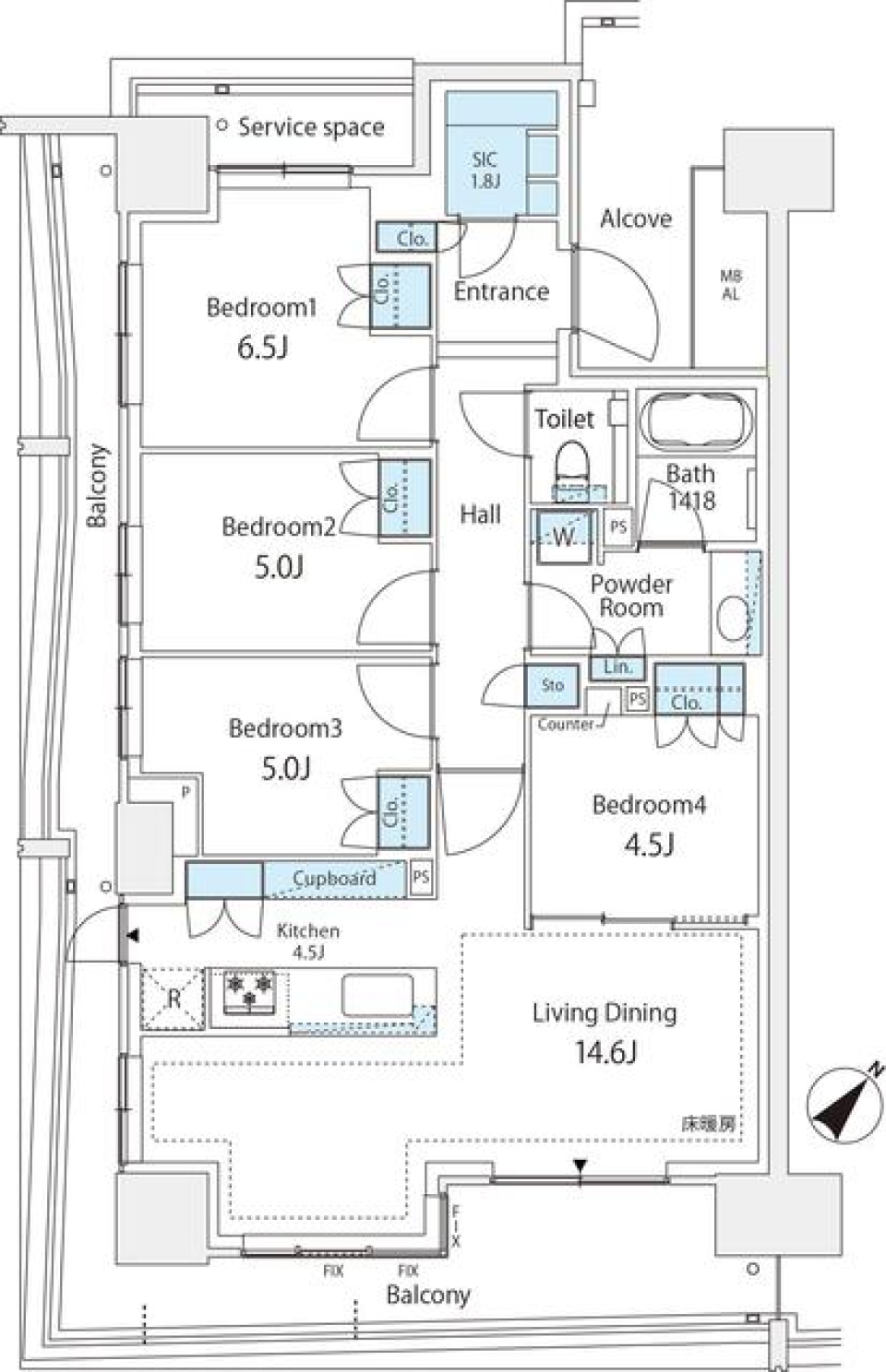 勝どきのノアの箱舟の間取り図