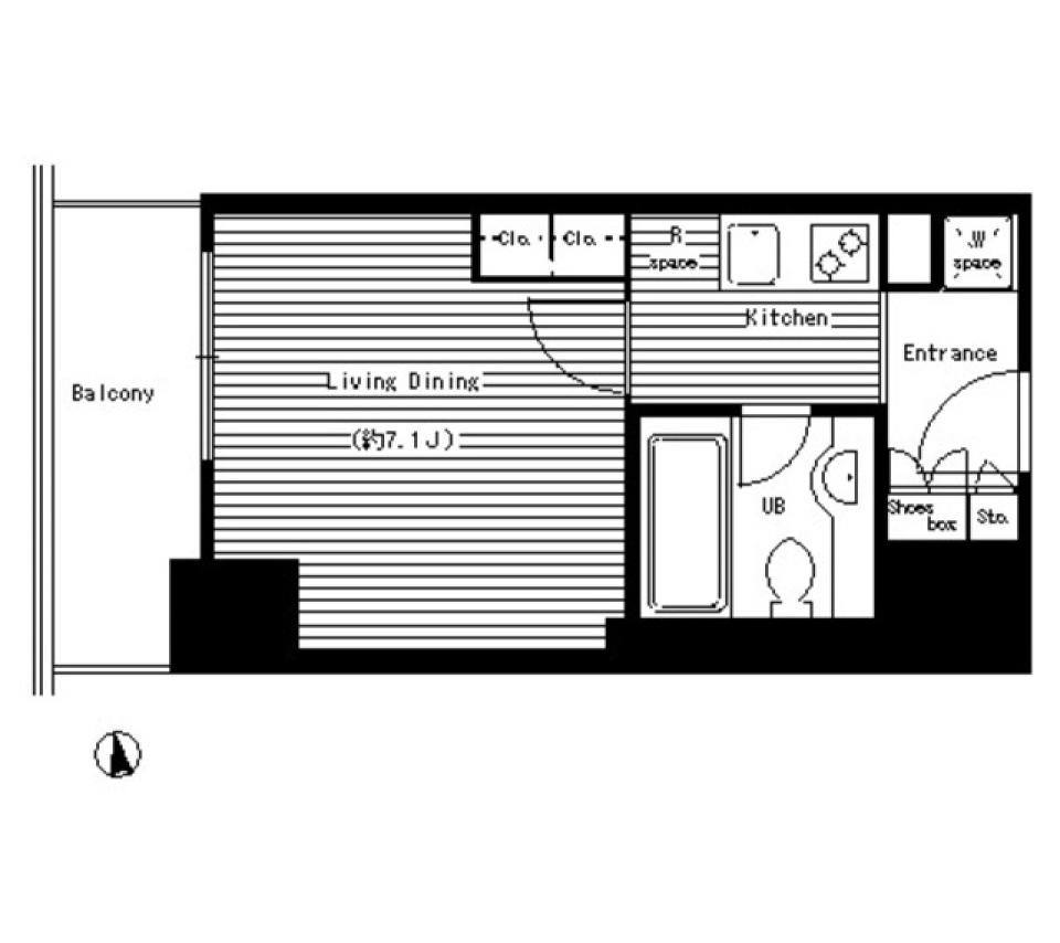 早稲田大学近くの完璧な一人暮らしスポットの間取り図