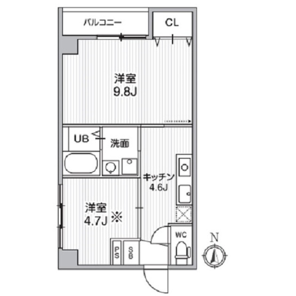 練馬区の2K、自分たちらしさと共にの間取り図