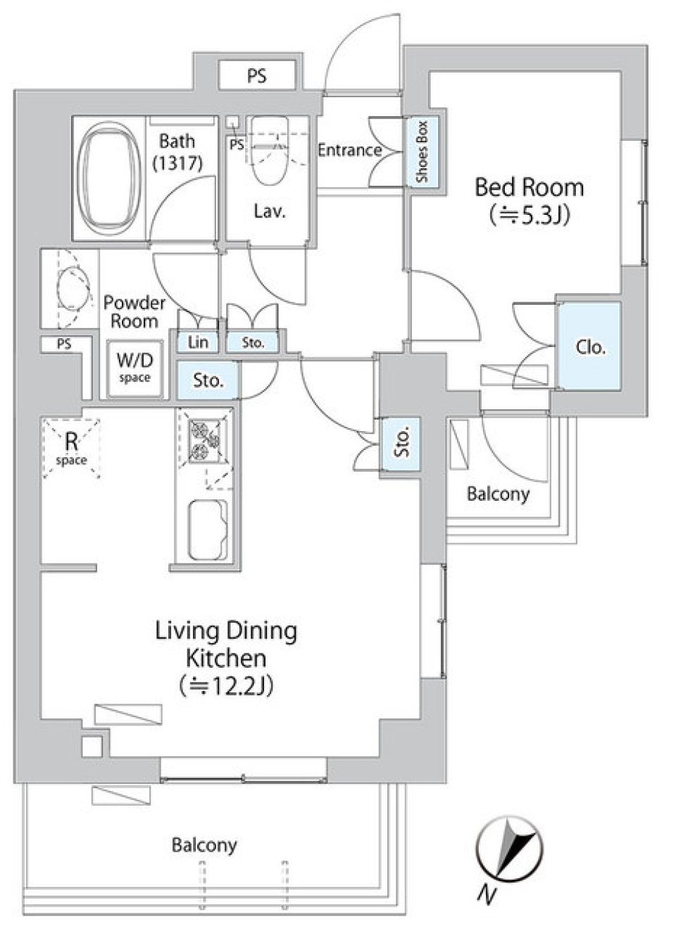 デュアル・バルコニーの誘惑の間取り図