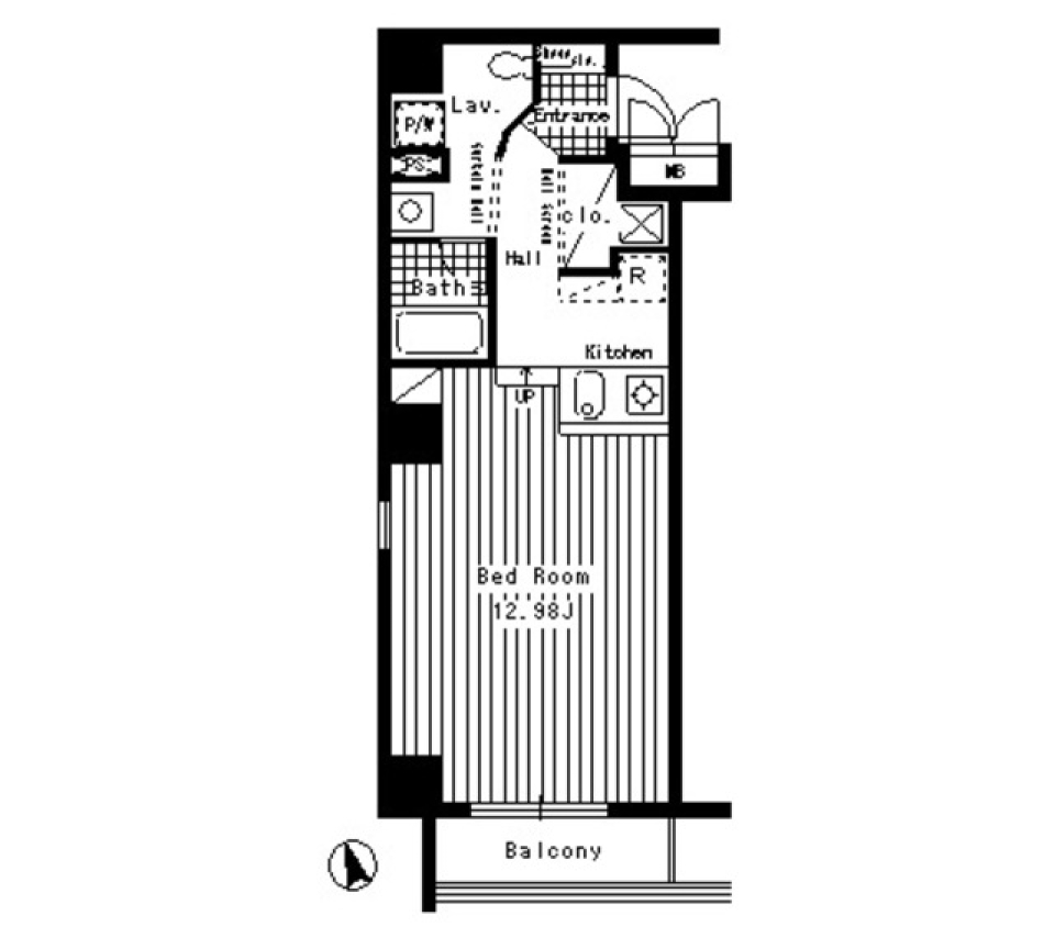北斎通りに佇む、心地よい一人暮らしの部屋の間取り図