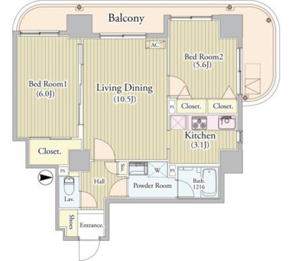 お花を飾る日常をの間取り図