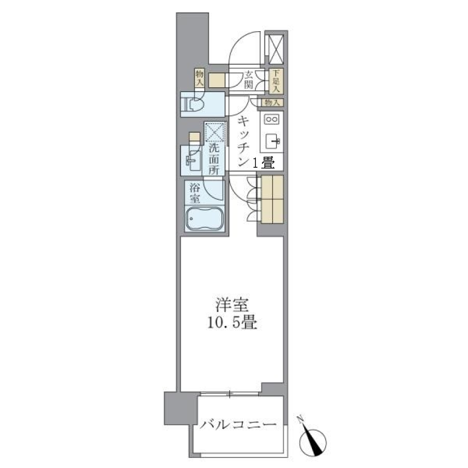 Urban Chic：品川の魅力、洗練された1Kの間取り図