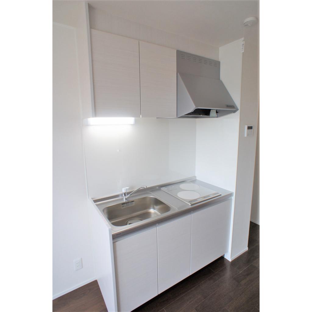 ２口のIHコンロのキッチンです。