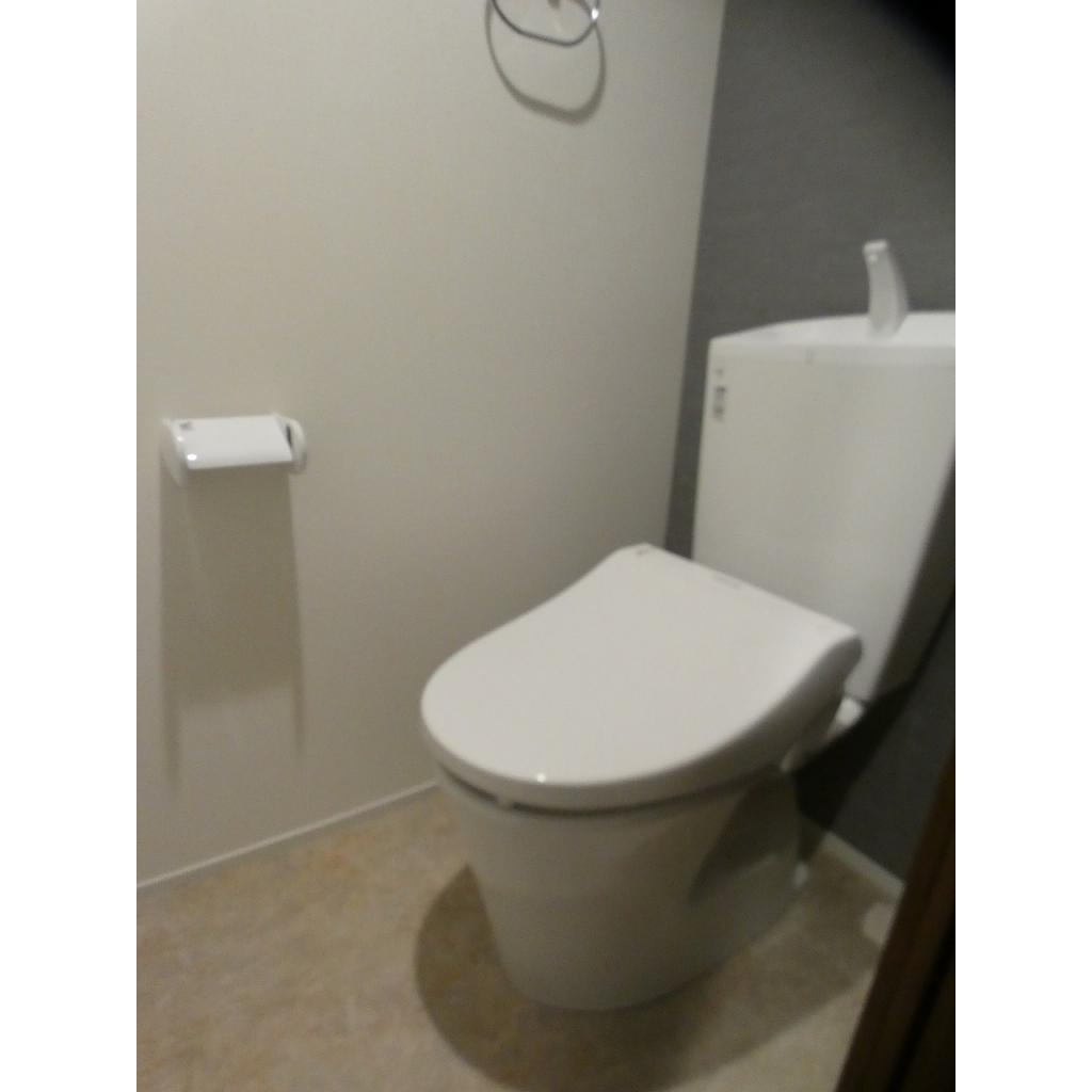 朗報です。ウォシュレット付きのおトイレです。あと、便座もあったかくなるタイプですよ。