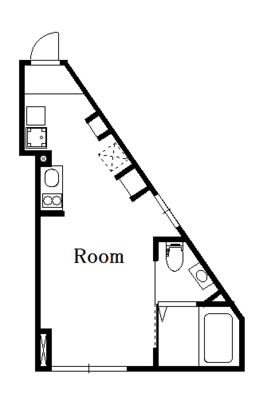ヨーロピアンオークのフロアにグレー系のウォールの間取り図