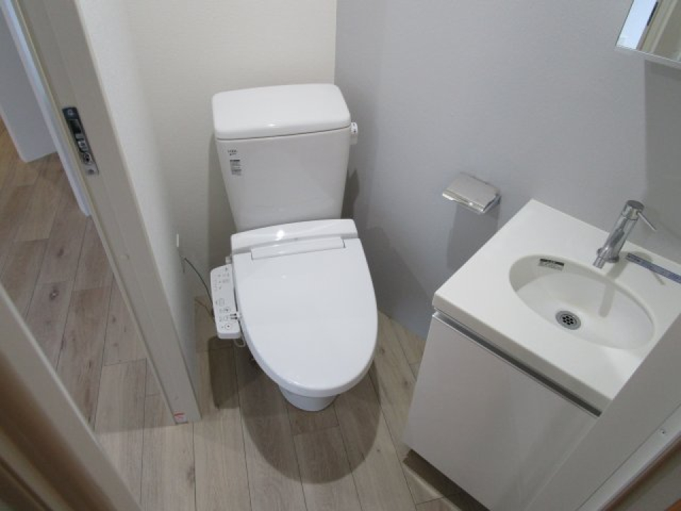 手を洗うところもついているトイレです。