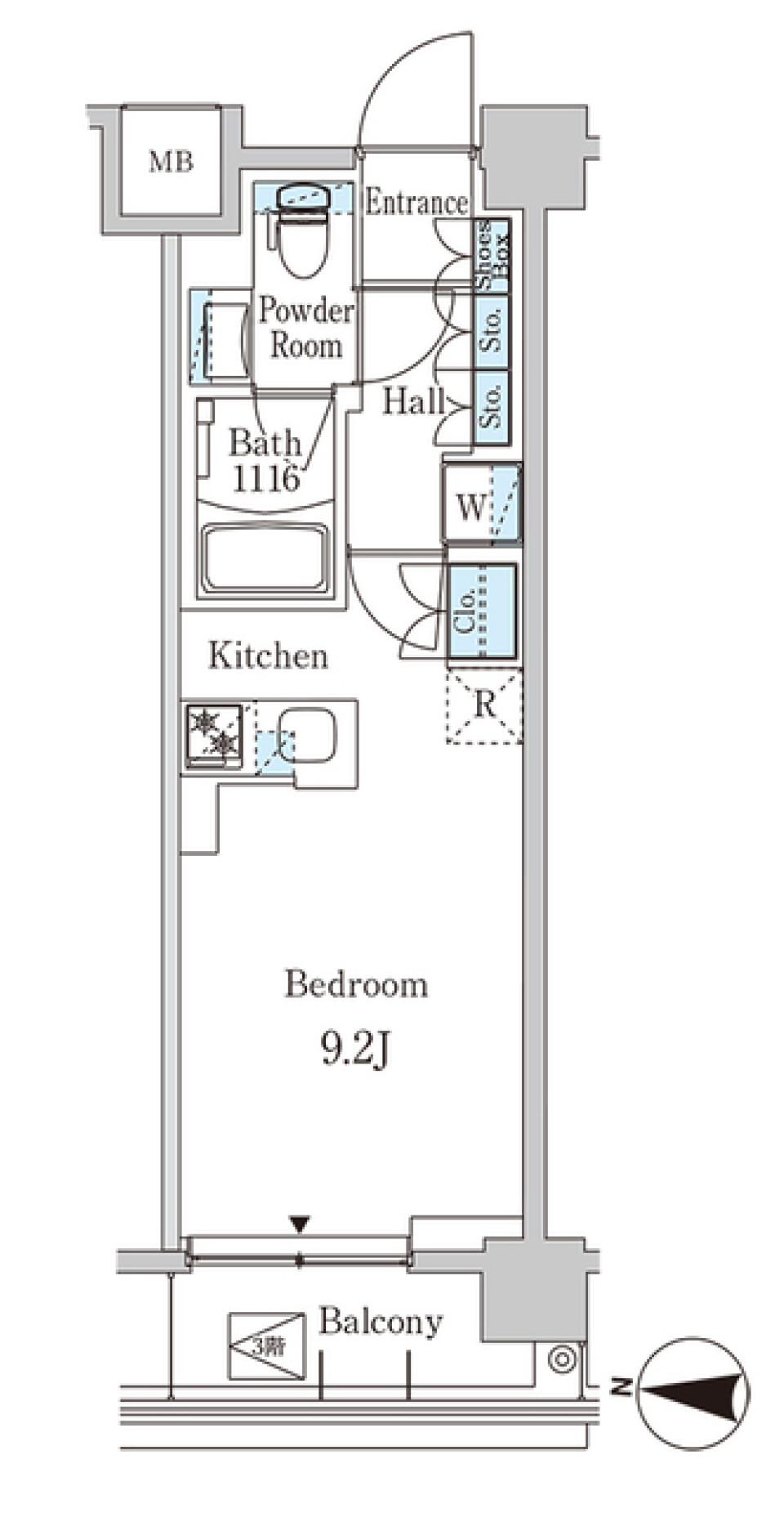 Tranquil Haven: 中野区の隠れ家での一人暮らしの間取り図