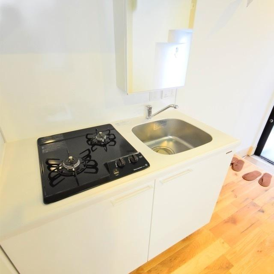 ２口のガスコンロが導入されたキッチン。