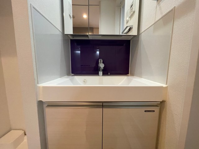 広々とした洗面台。ここで顔洗って、歯を磨いて・・想像するとワクワクしませんか？