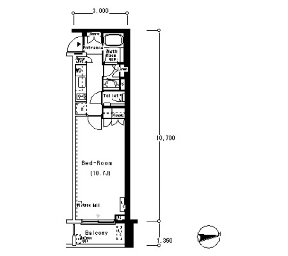 独り旅の船出：港区での明るい一人暮らしの間取り図