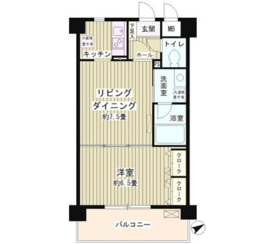 目黒区で1DKの賢い暮らし方の間取り図