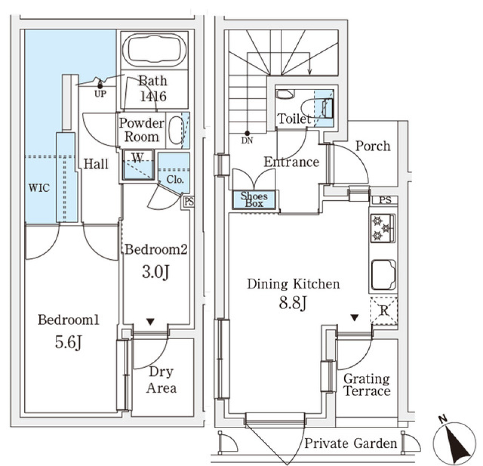 ファッションの旅路：ウォークインクローゼットからのエレガントなウォークの間取り図