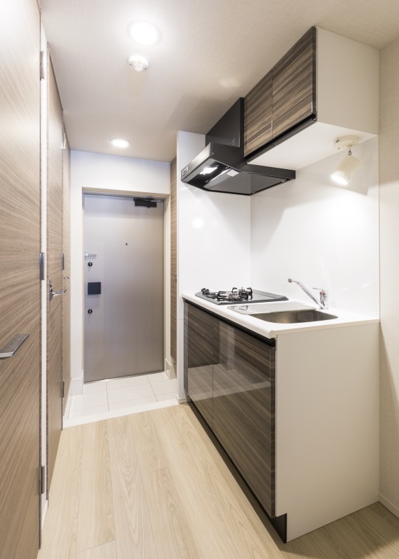 2口のガスコンロが設置されています。