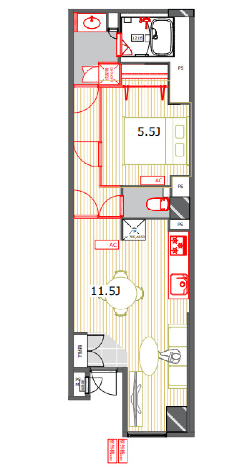 インテリア次第で海外にいる気分にの間取り図