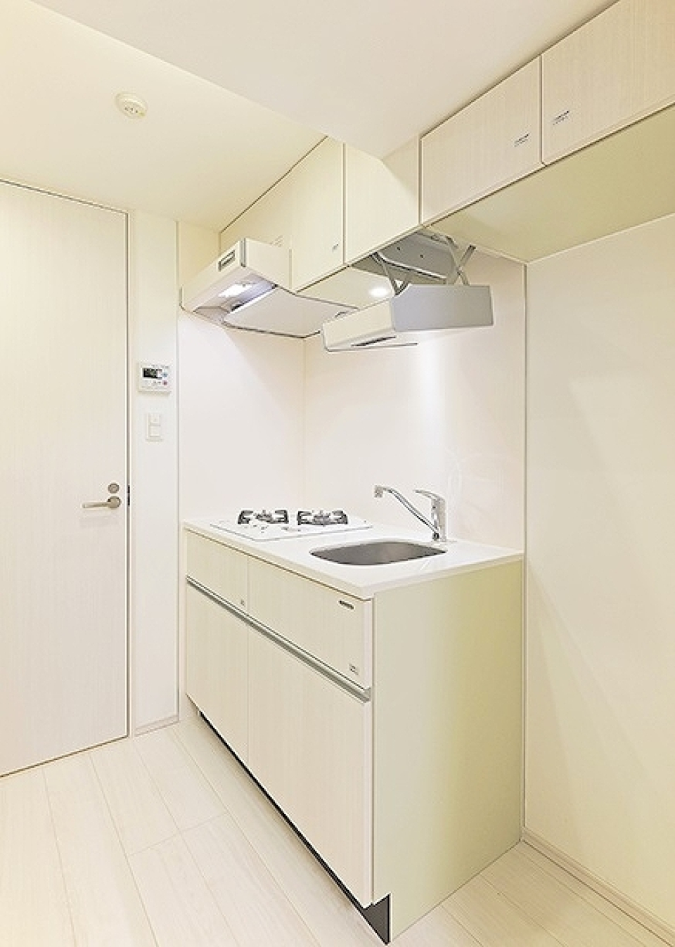 2口のコンロが導入されたキッチン。