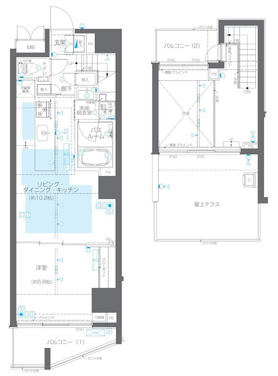 時の流れ、都会の空。の間取り図