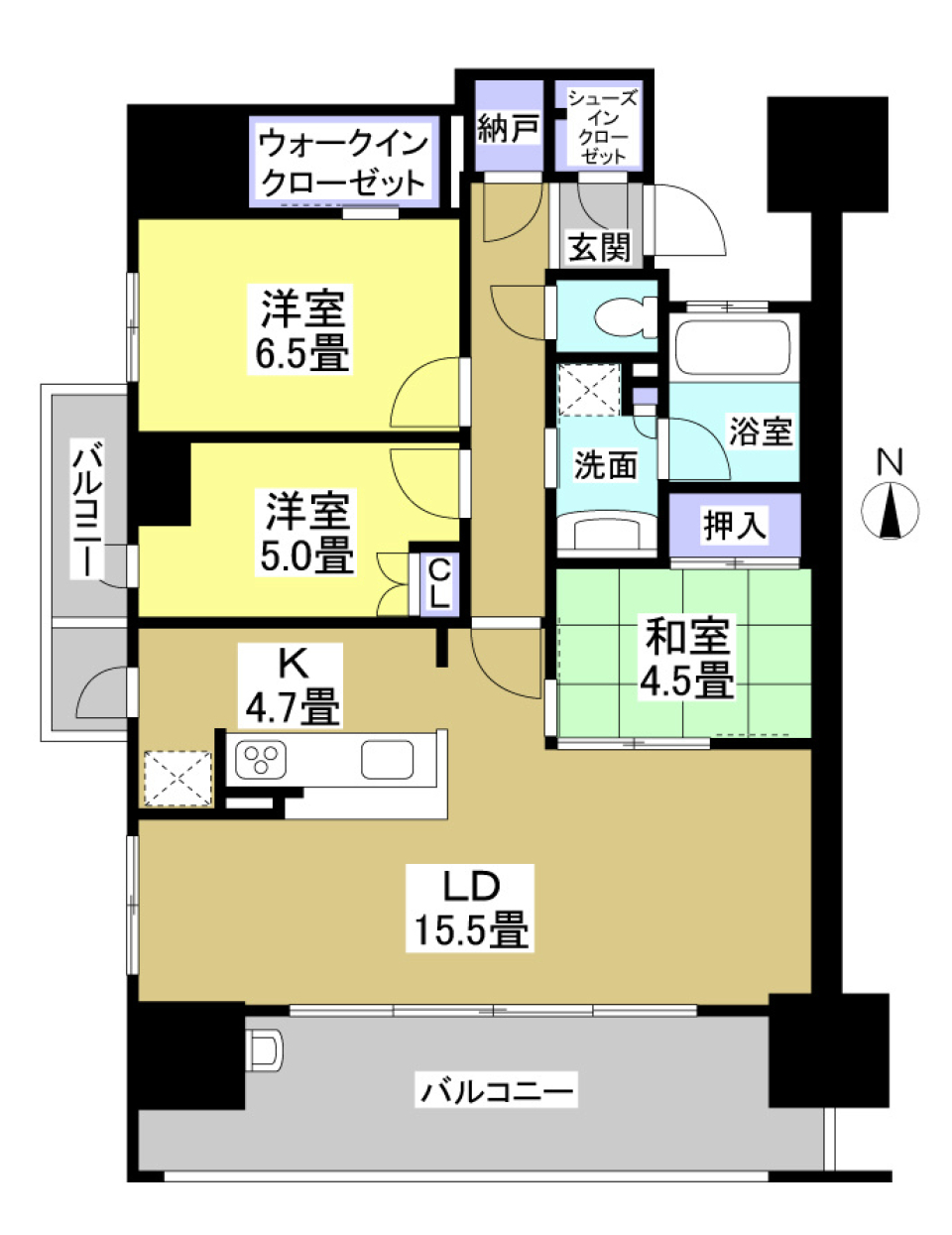 13階からの景色をひとり占めの間取り図