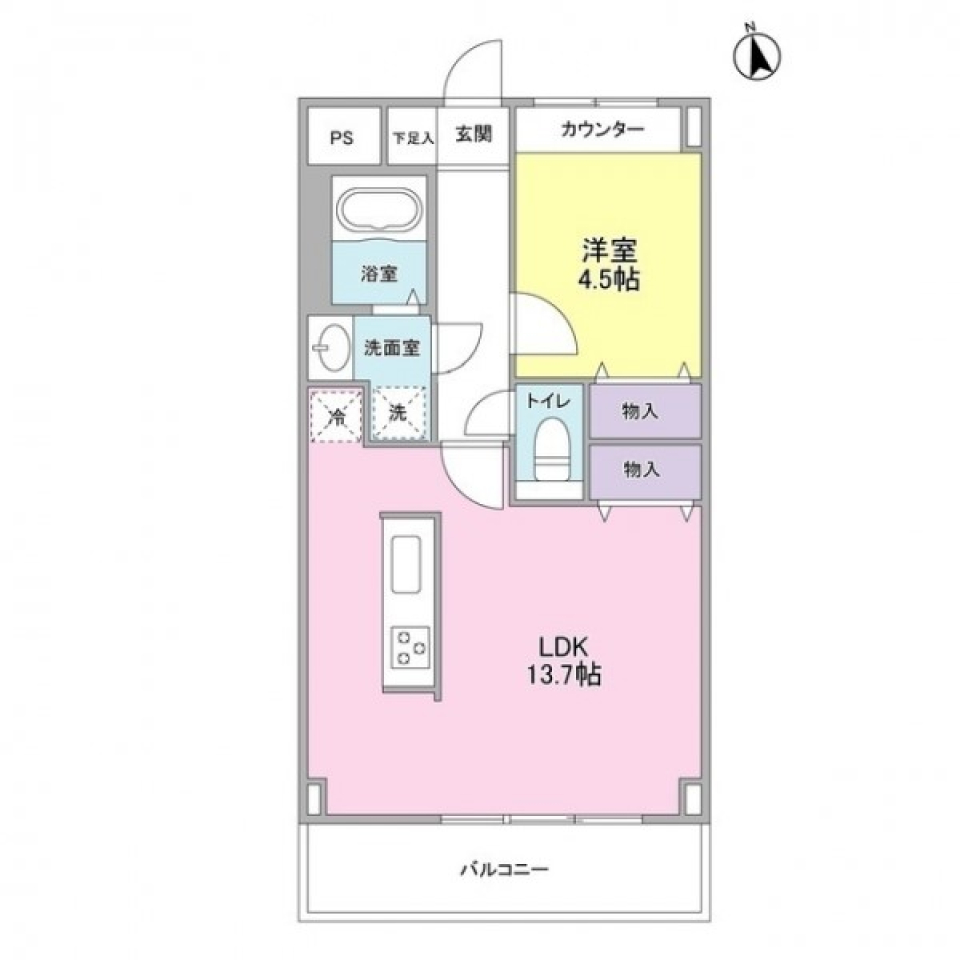落ち着きを高める青の部屋の間取り図