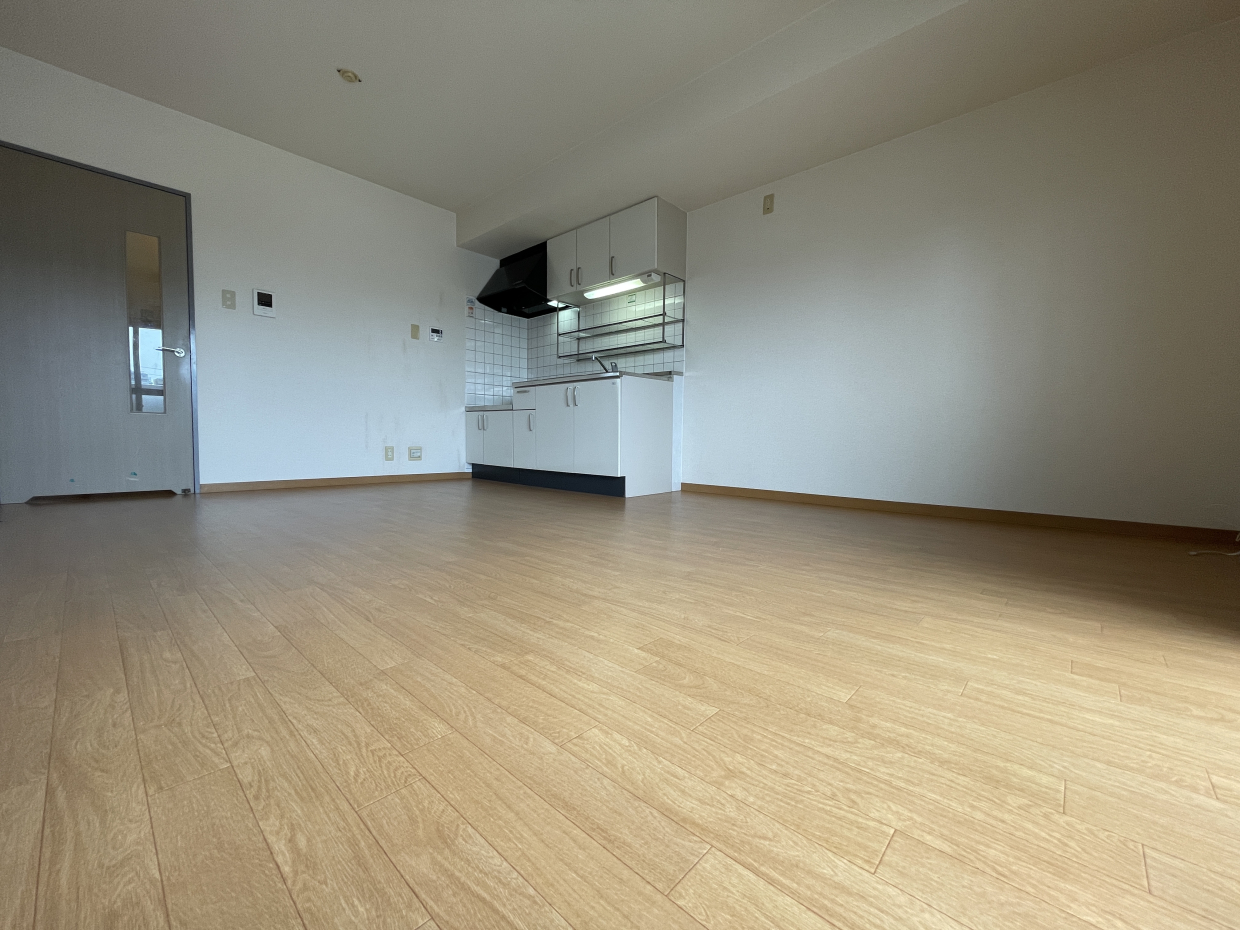 実際よりも広く感じるのは、キッチンが壁付けだからでしょうか