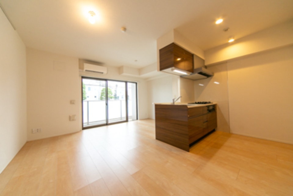 ライトやダークブランのキッチンと相まって癒し空間～