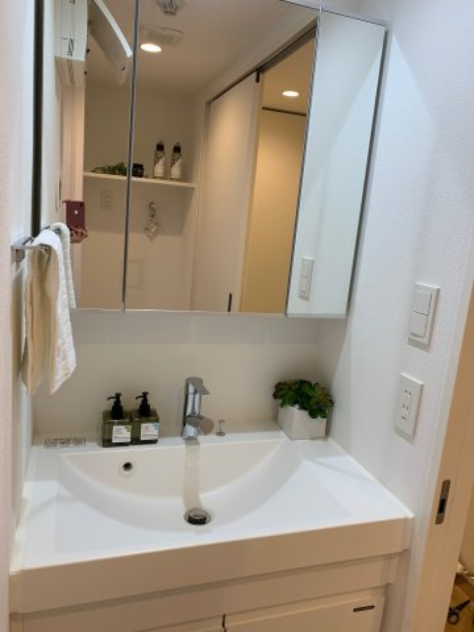 嬉しい独立洗面台。