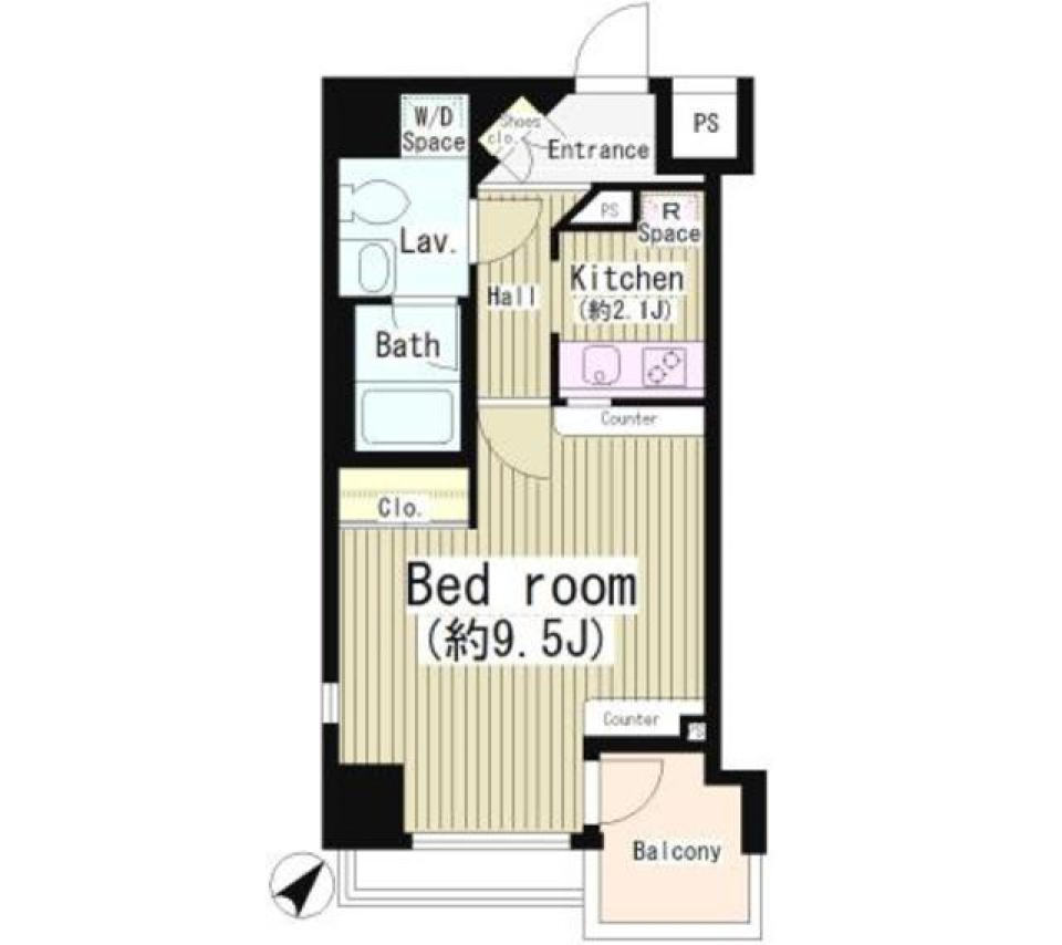 コンクリートモダンだけど優しさは忘れていないお部屋の間取り図