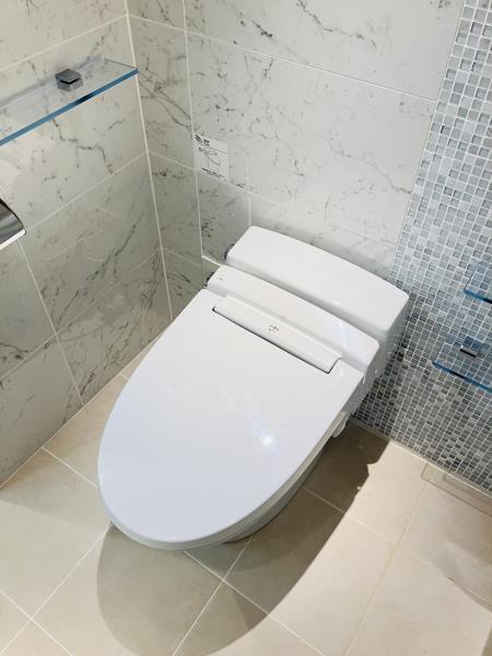 高級感のあるパネルのトイレ。