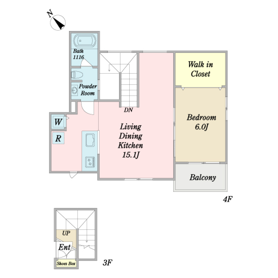 光りと共に自分らしくクリエイティブに過ごそうの間取り図