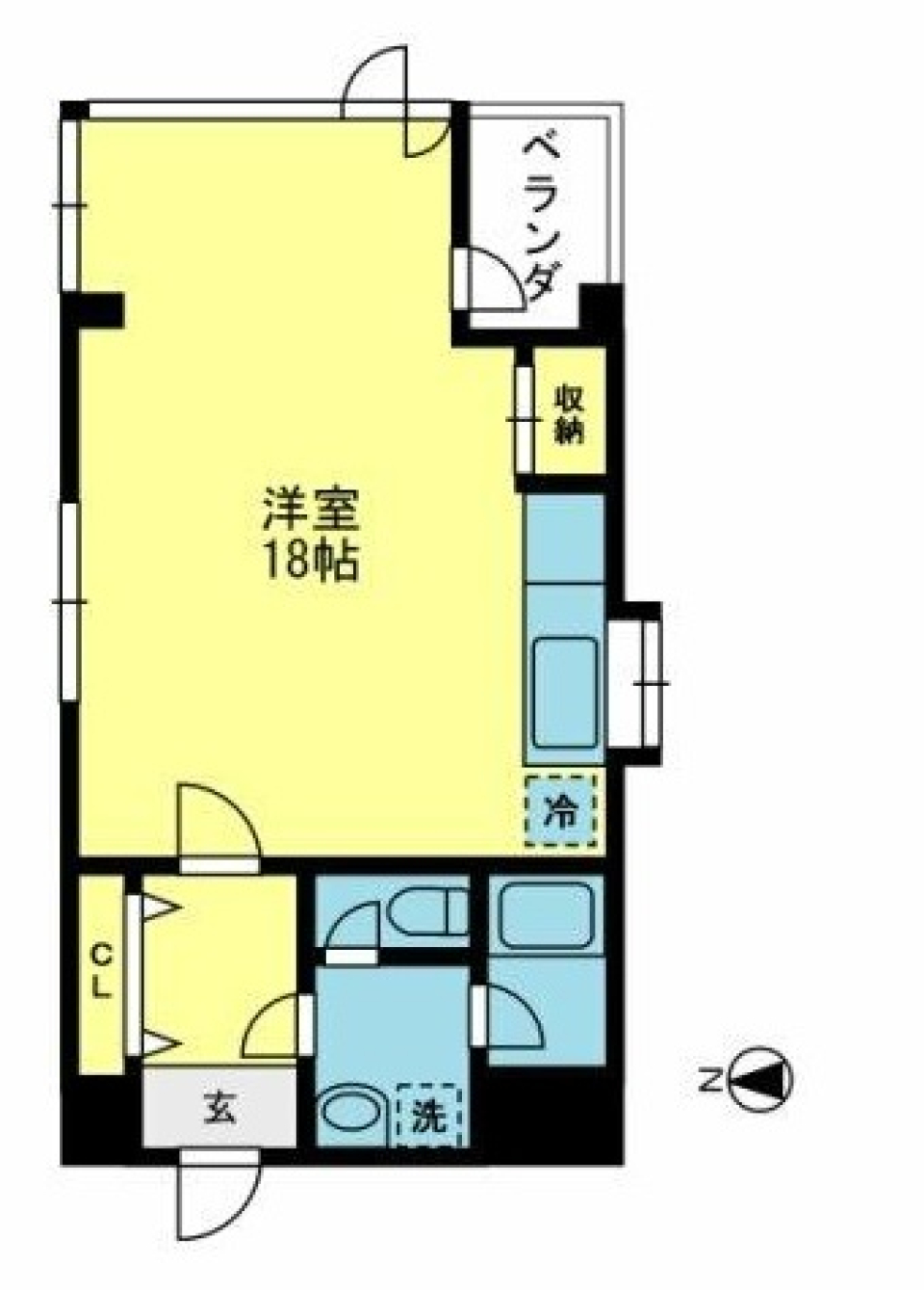 広～い！！18帖ワンルームと充実キッチン♪の間取り図