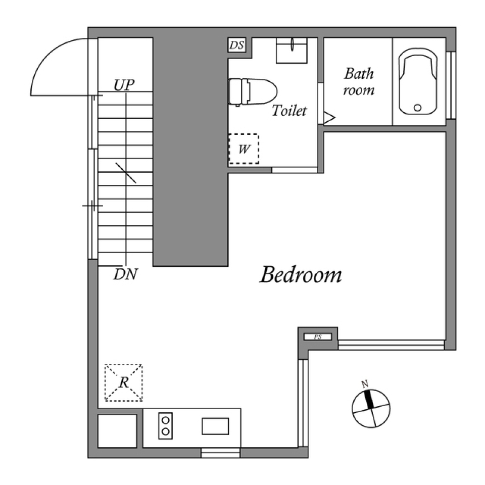 階段を上るとその先に。の間取り図
