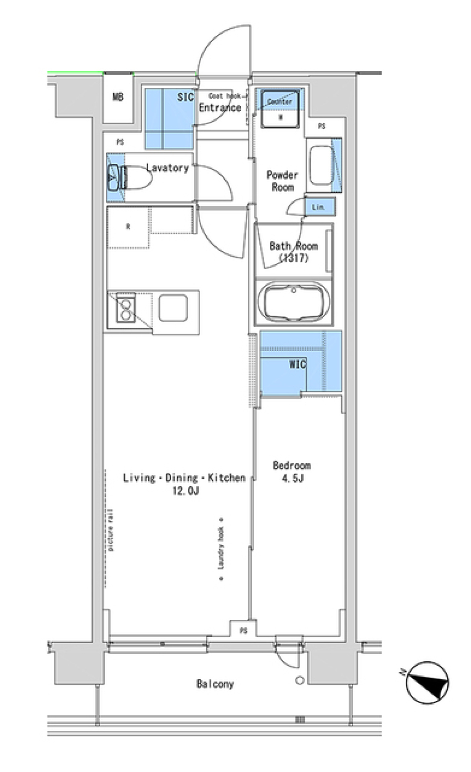 欲張り収納だから１LDKが広く感じるの間取り図