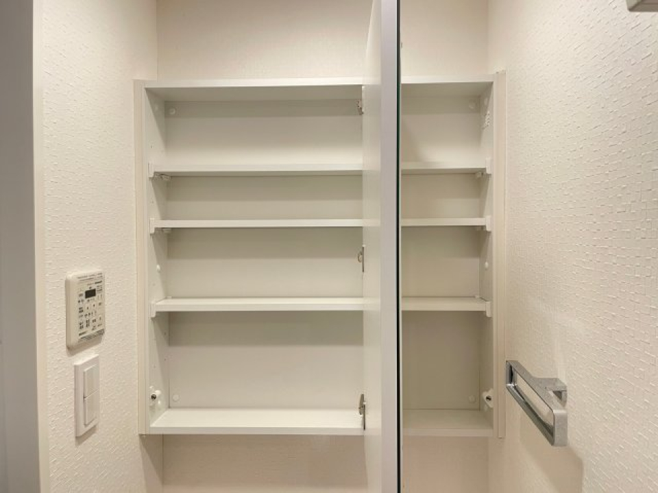 洗面台の鏡の裏の収納はめちゃくちゃたっぷり