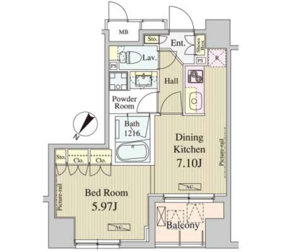 人形町から１DKの生活をスタートするの間取り図