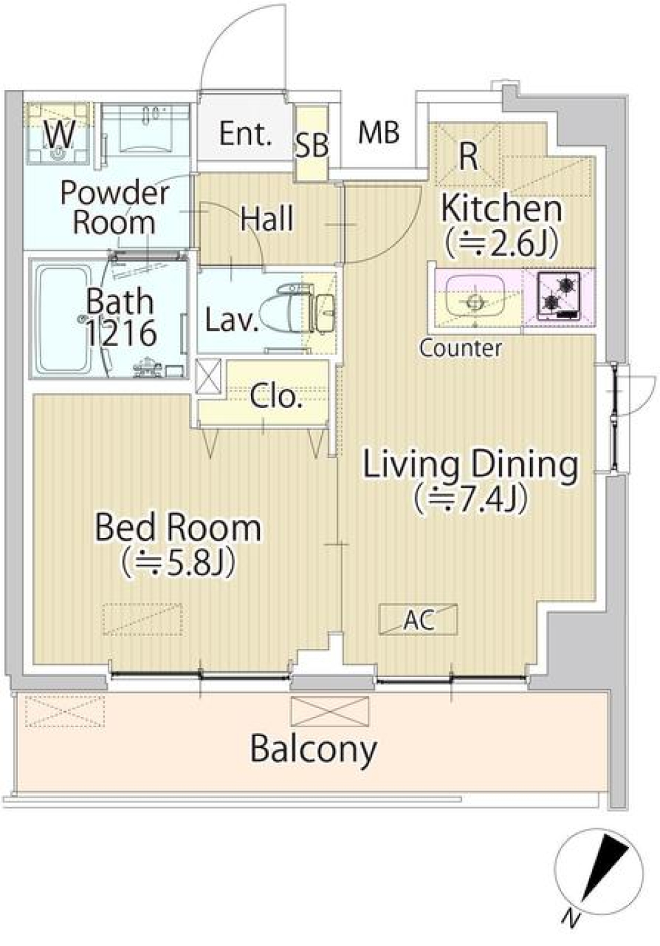 ササズカ・リビングの間取り図