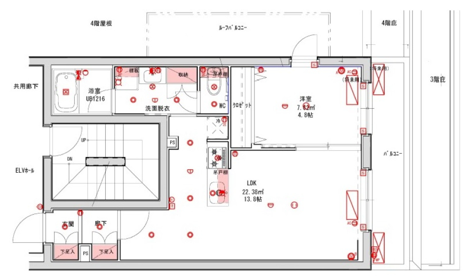 ゆとりある１LDKで暮らす［新築］の間取り図