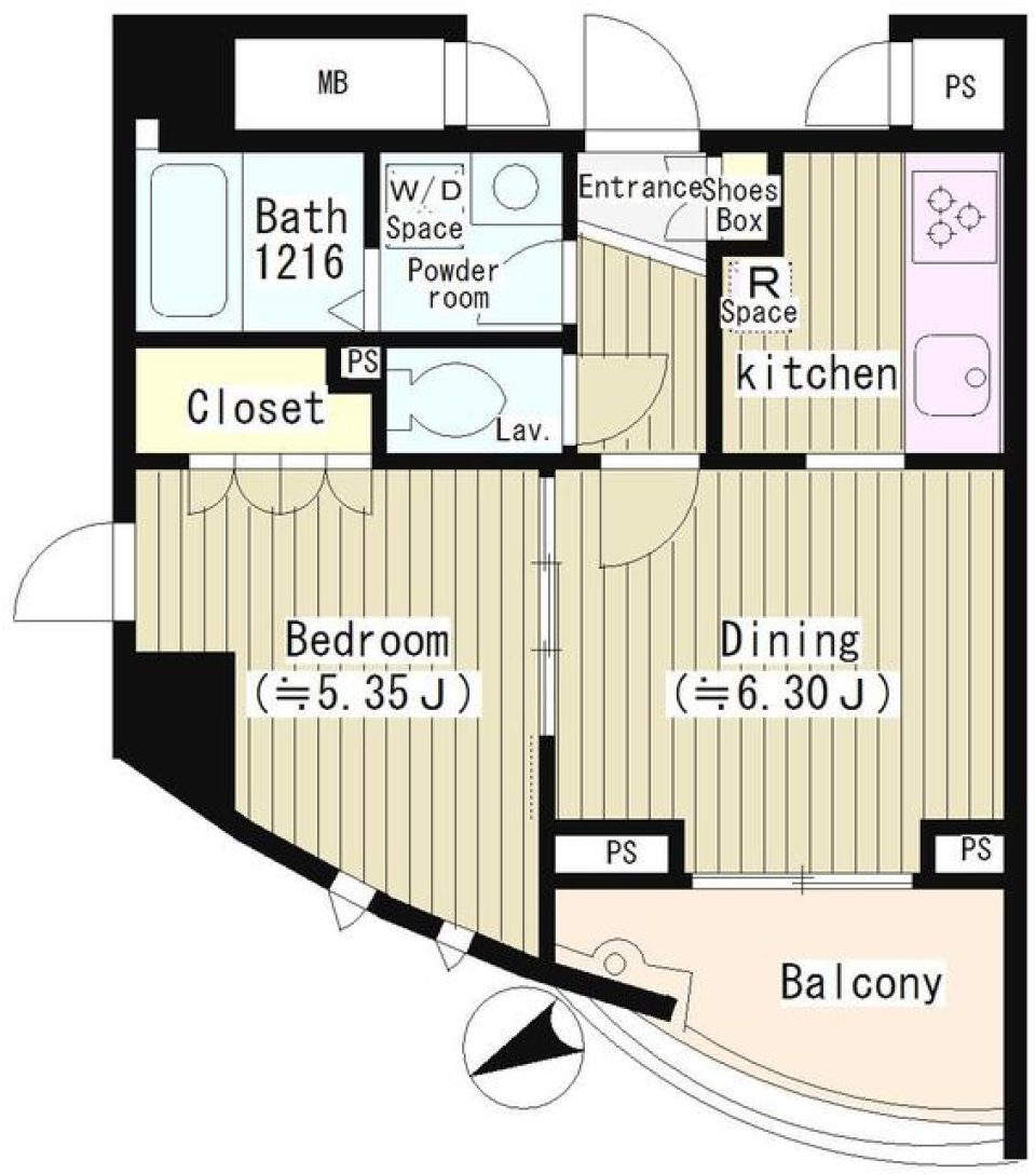 ナチュラルに品川の生活空間の間取り図