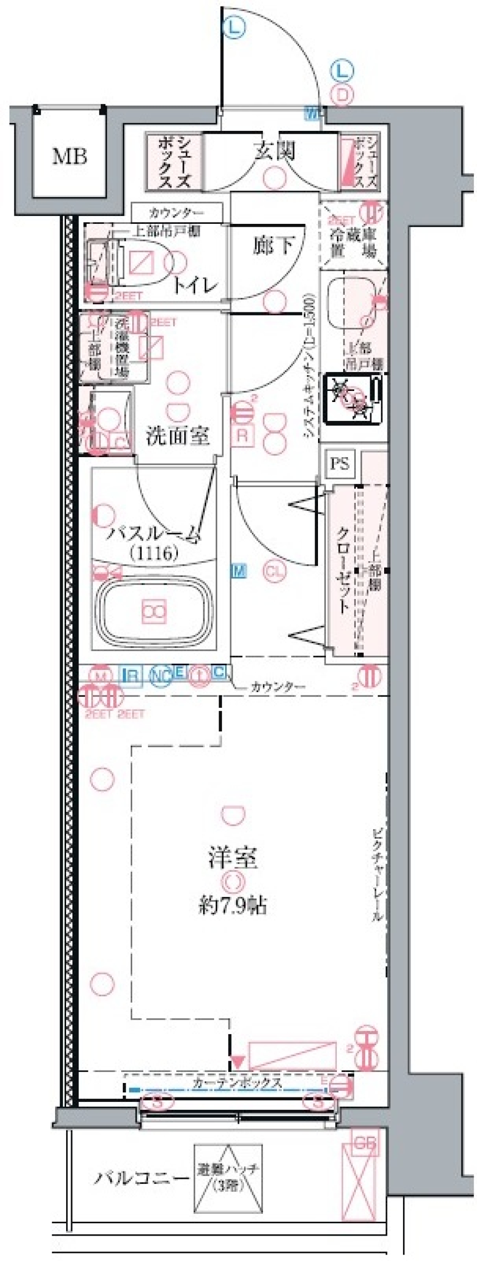 地上階でリフレッシュの間取り図
