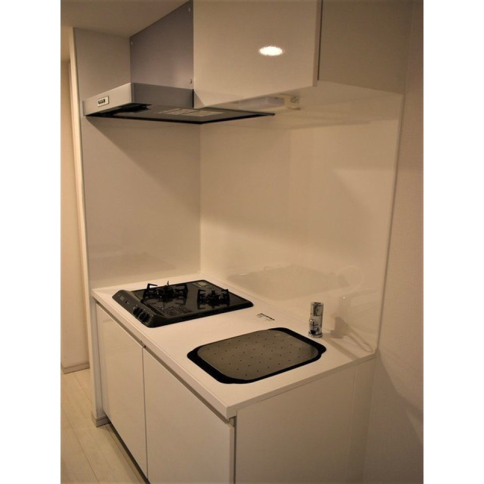 2口のガスコンロが導入されたキッチンです。