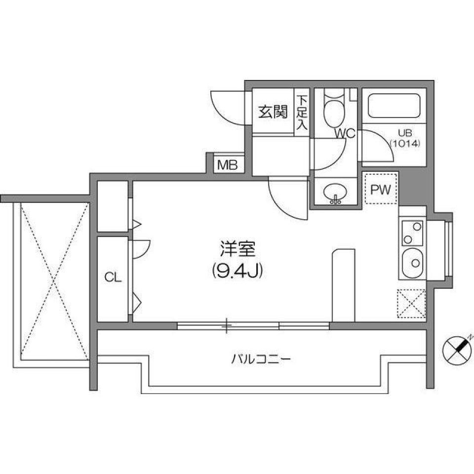 ベランダから隅田川を見下ろす朝［ペット可］の間取り図